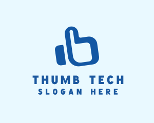 Blue Thumbs Up logo design