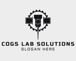 Cog Drill Machine logo design