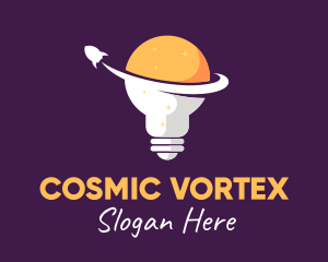 Cosmic Spaceship Bulb logo design