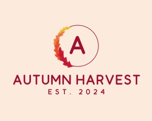 Autumn Leaves Wreath logo design