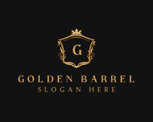 Golden Royalty Shield logo design