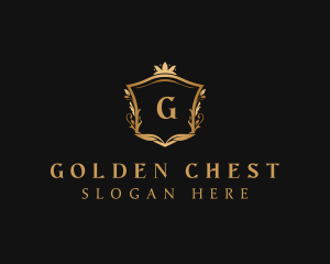 Golden Royalty Shield logo design