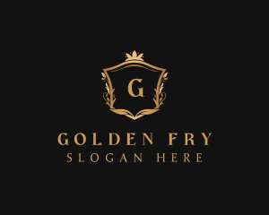 Golden Royalty Shield logo design