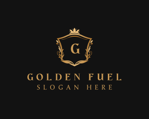 Golden Royalty Shield logo design