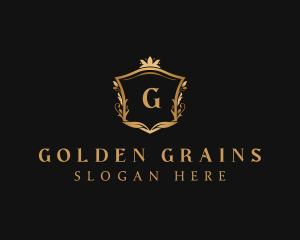 Golden Royalty Shield logo design