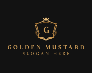 Golden Royalty Shield logo design