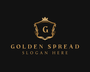 Golden Royalty Shield logo design