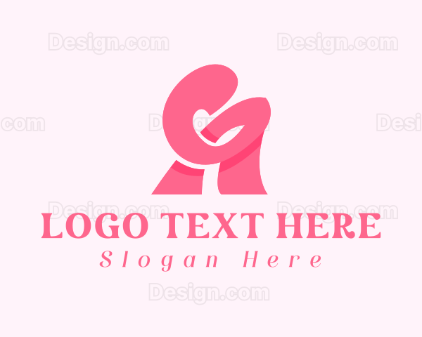 Pink Girly Letter A Logo