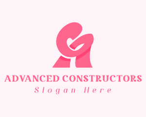 Pink Girly Letter A logo design