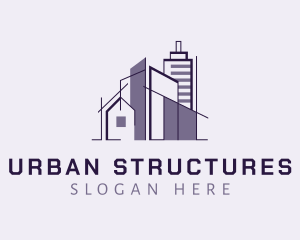 Violet Building Structure logo design