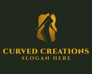 Gold Sexy Woman logo design