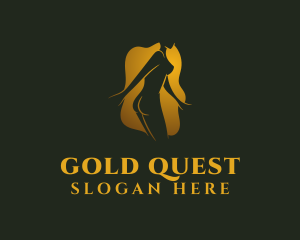 Gold Sexy Woman logo design