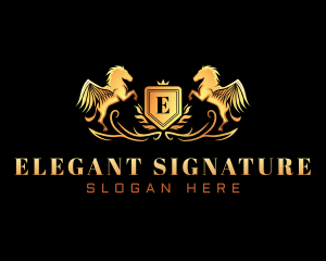 Luxury Crest Pegasus logo design