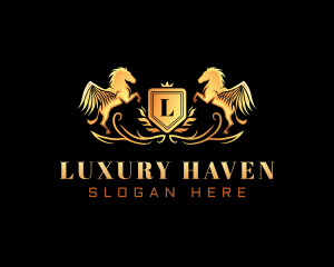 Luxury Crest Pegasus logo design