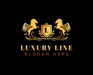 Luxury Crest Pegasus logo design