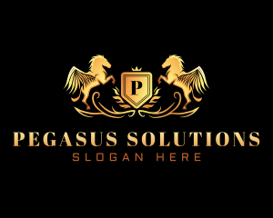 Luxury Crest Pegasus logo design