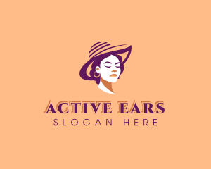 Hat Woman Fashion logo design