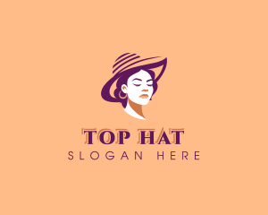 Hat Woman Fashion logo design