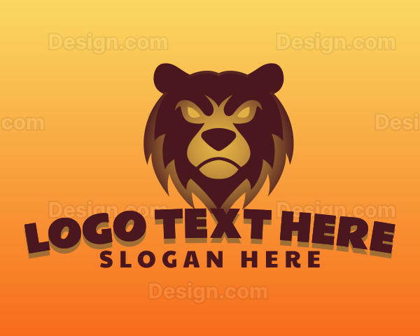 Angry Brown Bear Gaming Mascot Logo