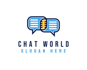 Podcast Chat Bubble logo design