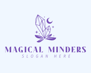 Crystal Moon Leaves logo design