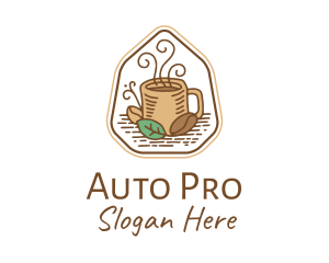 Natural Coffee Bean Cup Logo