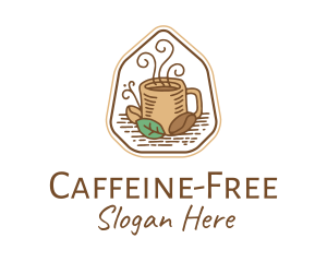 Natural Coffee Bean Cup logo design