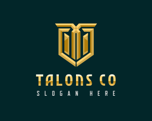 Business Shield Letter T logo design