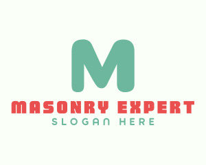 Cute Turquoise Letter M logo design