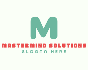 Cute Turquoise Letter M logo design