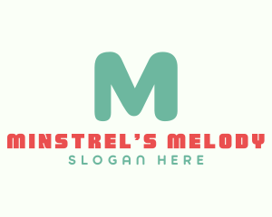 Cute Turquoise Letter M logo design