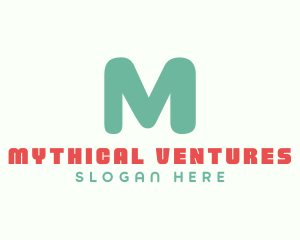 Cute Turquoise Letter M logo design