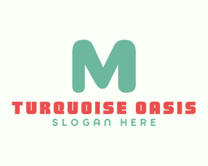 Cute Turquoise Letter M logo