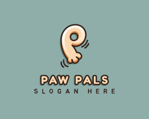 Pet Paw Letter P logo design