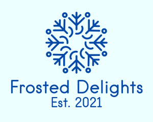 Cool Snowflake Blizzard logo design