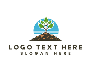 Organic Soil Leaf Gardening Logo