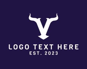 Viking Horns Letter V  logo