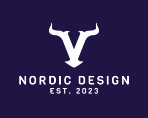 Viking Horns Letter V  logo