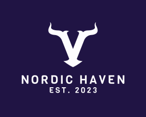 Viking Horns Letter V  logo