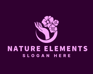 Natural Floral Hand  logo design