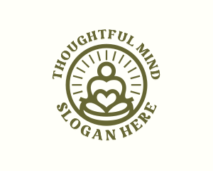 Meditation Yoga Heart logo design