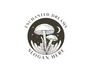 Whimsical Mushroom Fungus logo design