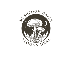 Whimsical Mushroom Fungus logo design