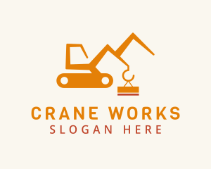 Orange Construction Crane logo