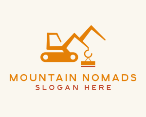 Orange Construction Crane logo design