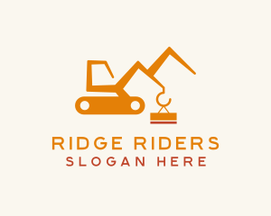 Orange Construction Crane logo design