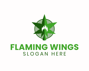 Organic Weed Flame logo design