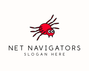 Cartoon Spider Insect logo