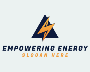 Lightning Electrical Energy Triangle  logo design