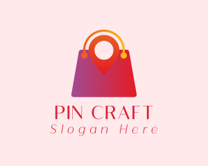 Shopping Bag Map Pin logo design